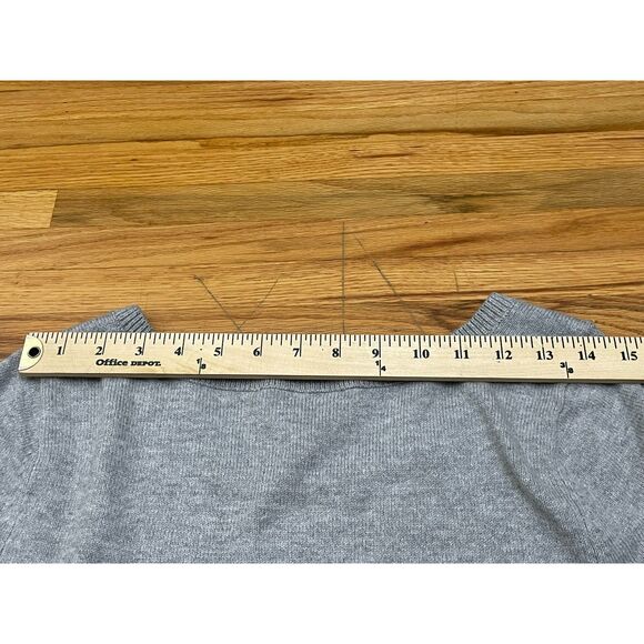 Anthropologie HWR Monogram Women's M Gray Tunic Button Tree Sweater Asymmetric‎ - Picture 7 of 10